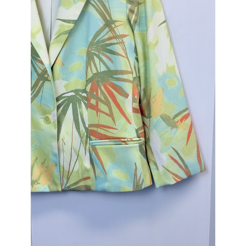 Andre Oliver Women's Size 10 Blazer Jacket Cotton Blend Floral‎ Pockets Lined - Picture 4 of 6
